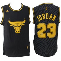 Cheap Michael Jordan Bulls Black Precious Metals Fashion Jersey