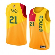 Cheap Tony Snell Bucks Swingman City Edition Jersey Yellow Sale