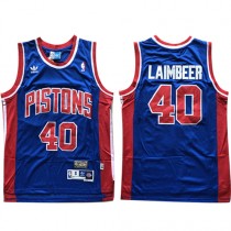 Coolest Bill Laimbeer Pistons Throwback NBA Jerseys Away Blue Sale