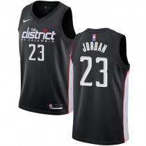 Coolest MJ Wizards All Black NBA Jerseys City Edition For Sale
