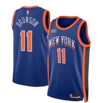 Jalen Brunson 11 New York Knicks 2023-24 City Edition Swingman Jersey - Blue