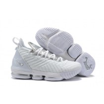 LeBron 16 All White Basketball Nike Shoes Cheap On Sale