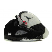 Order Girls Air Jordan 5 Retro Black Metallic Silver Online