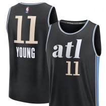 Unisex Atlanta Hawks Trae Young Fanatics Branded Black 2023 24 Fast Break Jersey - City Edition