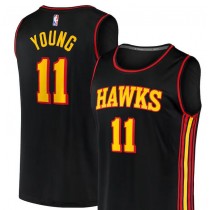 Unisex Atlanta Hawks Trae Young Fanatics Branded Black 2023 24 Fast Break Jersey Black - City Edition