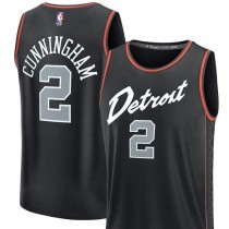 Unisex Detroit Pistons Cade Cunningham Fanatics Branded Black 2023 24 Fast Break Jersey - City Edition