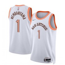 Victor Wembanyama 1 San Antonio Spurs 2023-24 City Edition Swingman Jersey - White