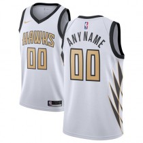 Wholesale Custom Hawks Nike White NBA Jerseys City Edition