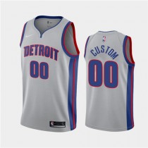 Wholesale Custom Pistons Gray Statement Personalized NBA Jerseys