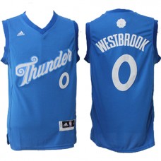 Russell Westbrook Thunder Christmas Jersey 2016 NBA Blue