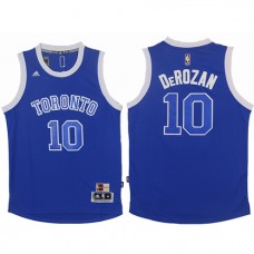 NBA Toronto Raptors 10 Demar DeRozan Throwback Jersey Hardwood Classics Blue Swingman