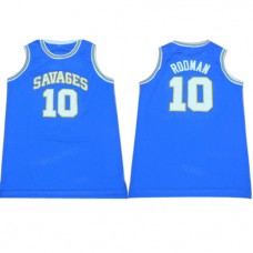 NCAA Savages 10 Dennis Keith Rodman Jersey Blue Hardwood Classics