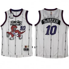 NBA Toronto Raptors 10 Demar DeRozan Throwback Jersey Hardwood Classics White Swingman