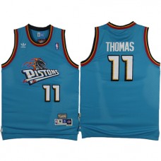NBA Detroit Pistons 11 Isiah Thomas Throwback Jersey Blue Swingman Hardwood Classics