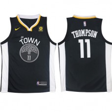Nike NBA Golden State Warriors 11 Klay Thompson Jersey Black Swingman Edition