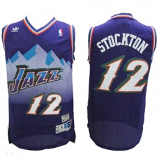 NBA Utah Jazz 12 John Stockton Vintage Jersey Mountain Purple Swingman Hardwood Classics