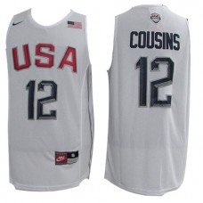 Nike NBA 2016 Olympic Team USA 12 DeMarcus Cousins Jersey White Stitched