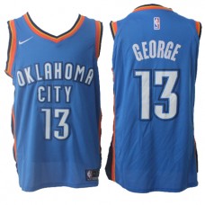 Nike NBA Oklahoma City Thunder 13 Paul George Jersey Blue Authentic Edition