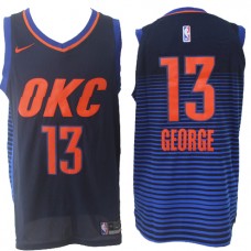 Nike NBA Oklahoma City Thunder 13 Paul George Jersey Navy Blue Authentic Statement Edition