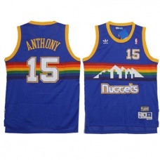 NBA Denver Nuggets 15 Carmelo Anthony Throwback Jersey Blue Rainbow Swingman Hardwood Classics