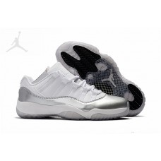 2017 Jordan Retro 11 Low Shoes For Cheap White and Silver