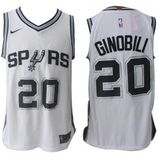 Nike NBA San Antonio Spurs 20 Manu Ginobili Jersey White Authentic Association Edition