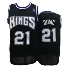 NBA Sacramento Kings 21 Vlade Divac Throwback Jersey Black Swingman Hardwood Classics