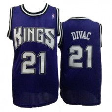 NBA Sacramento Kings 21 Vlade Divac Throwback Jersey Purple Swingman Hardwood Classics