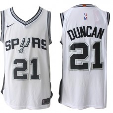 Nike NBA San Antonio Spurs 21 Tim Duncan Jersey White Authentic Association Edition
