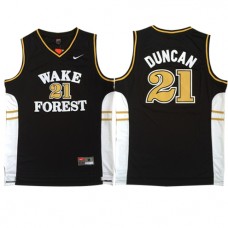 Nike NCAA WakeForest 21 Tim Duncan Jersey Black Hardwood Classics