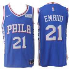 Nike NBA Philadelphia 76ers 21 Joel Embiid Jersey Blue Authentic Association Edition