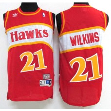 NBA Atlanta Hawks 21 Dominique Wilkins Throwback Jersey Red Swingman Hardwood Classics