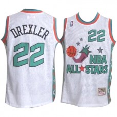 Nike NBA Houston Rockets 22 Clyde Drexler 1996 All Star Jersey White Throwback
