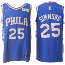 Nike NBA Philadelphia 76ers 25 Ben Simmons Jersey Blue Authentic Edition