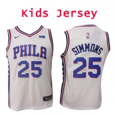 Nike NBA Kids Philadelphia 76ers #25 Ben Simmons Jersey White