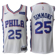 Nike NBA Philadelphia 76ers 25 Ben Simmons Jersey White Authentic Edition