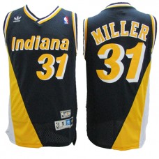 NBA Indiana Pacers 31 Reggie Miller Throwback Jersey Navy Blue With Yellow Hardwood Classics Swingman