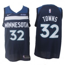 Nike NBA Minnesota Timberwolves 32 Karl-Anthony Towns Jersey Navy Blue Swingman Icon Edition