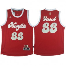 Grizzlies Mark Gasol Throwback Red NBA Jerseys For Cheap Sale