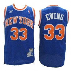 NBA New York Knicks 33 Patrick Ewing Throwback Jersey Blue Swingman Hardwood Classics