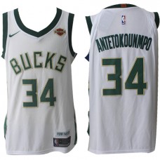 Nike NBA 34 Giannis Antetokounmpo Jersey White Authentic Statement Edition