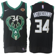 Nike NBA 34 Giannis Antetokounmpo Jersey Black Authentic Statement Edition