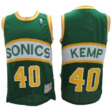 NBA Seattle Supersonics 40 Shawn Kemp Throwback Jersey Green Swingman Hardwood Classics