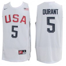 Nike NBA 2016 Olympic Team USA 5 Kevin Durant Jersey White Stitched