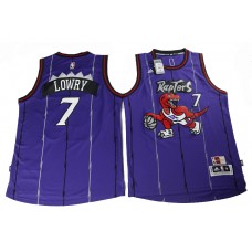 NBA Toronto Raptors 7 Kyle Lowry Throwback Jersey Hardwood Classics Purple Swingman