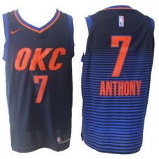 Nike NBA Oklahoma City Thunder 7 Carmelo Anthony Jersey Navy Blue Authentic Statement Edition