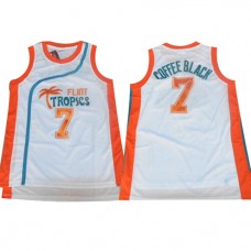 Flint Tropics 7 Coffee Black White Semi-Pro Movie Stitched Basketball Jersey