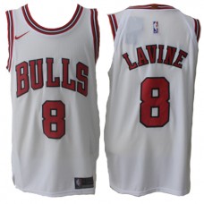 Nike NBA Chicago Bulls 8 Zach LaVine Jersey White Authentic Association Edition