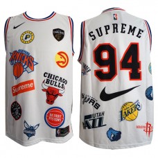 Cheap Supreme X 94 White Basketball Nike NBA Logo Jersey 2018