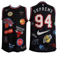 Cheap Supreme X 94 Black Basketball Nike NBA Logo Jersey 2018